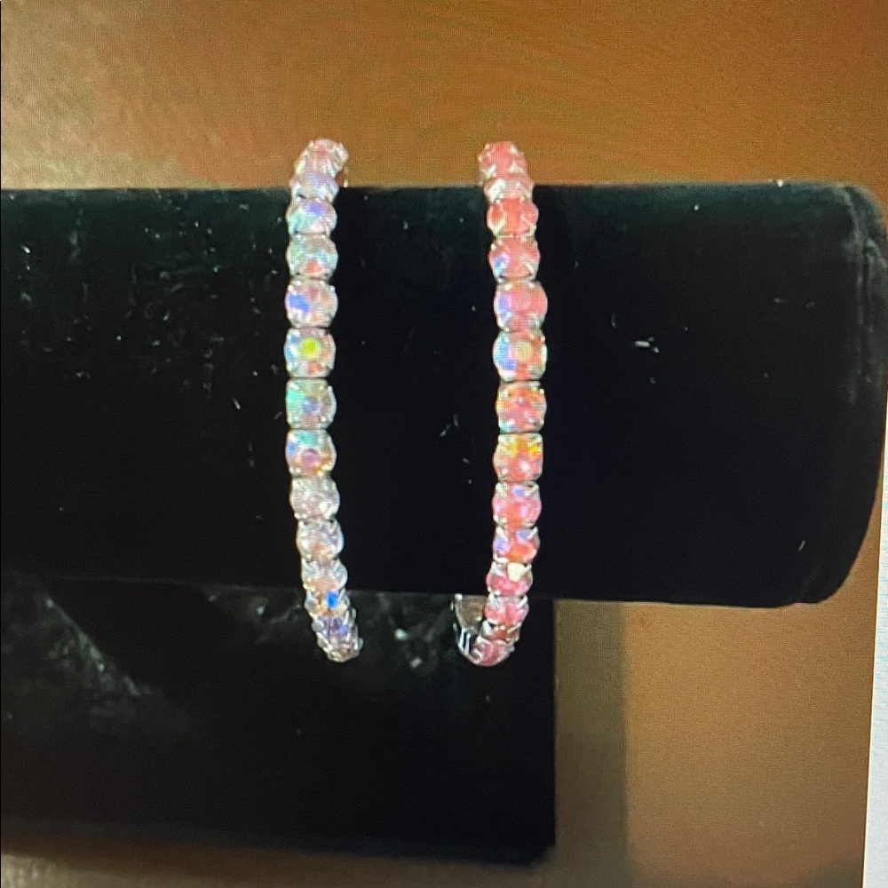 Elegant Pink and Silver Stretch Bracelets